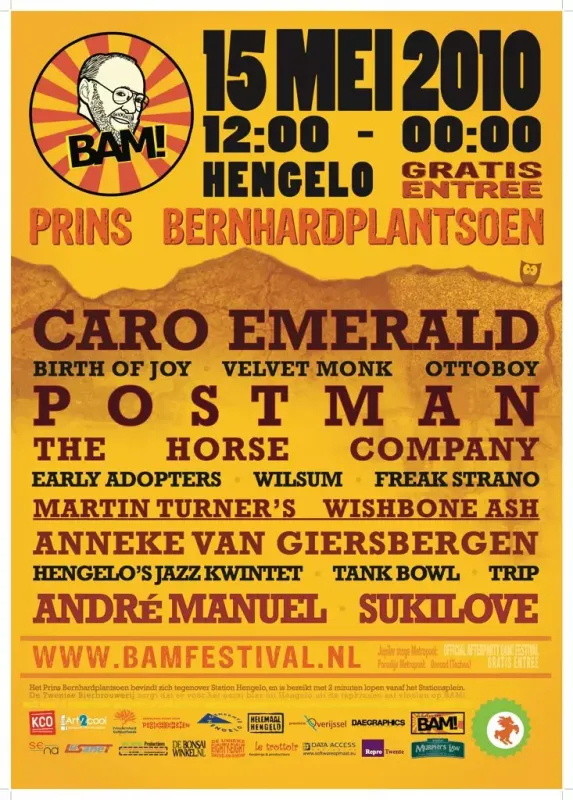 Poster editie 2010 BAM! Festival Hengelo (Ov.)